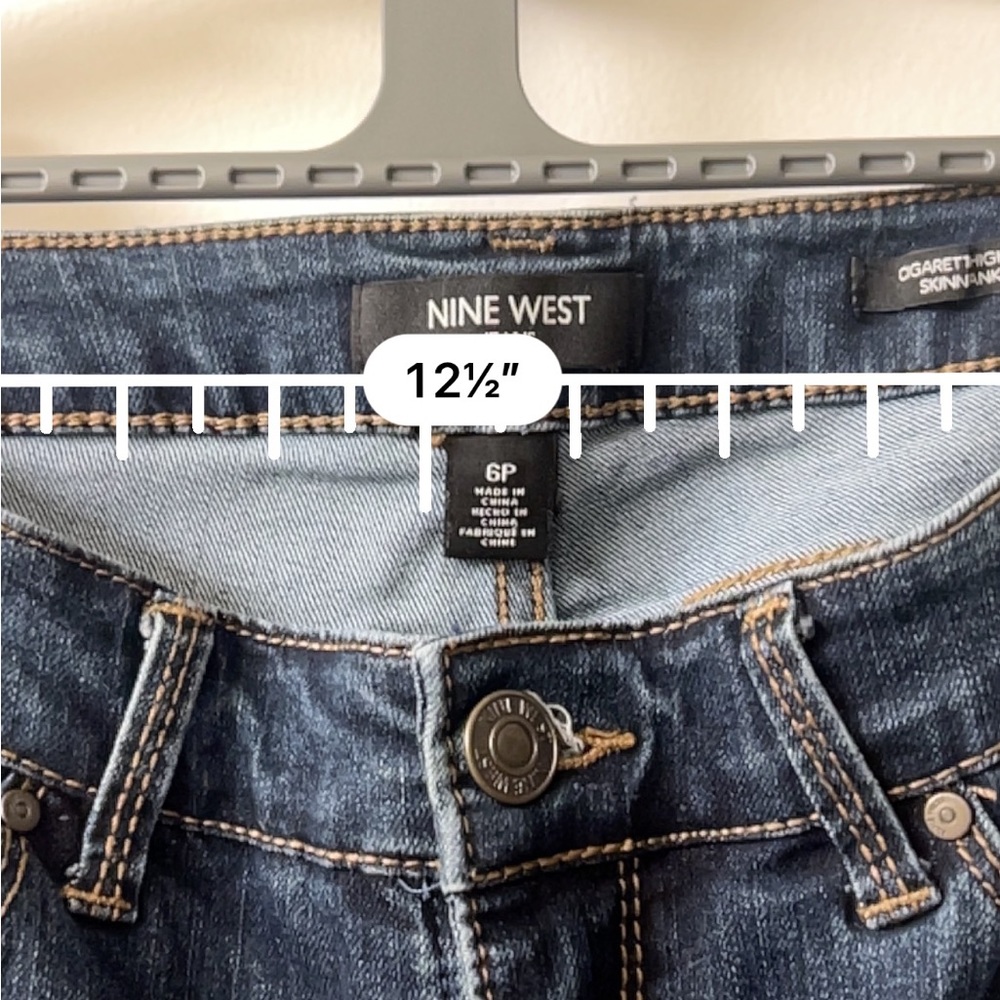NEW NINE WEST Cigarette High Rise Skinny Ankle Jeans size 6P - Picture 5 of 9